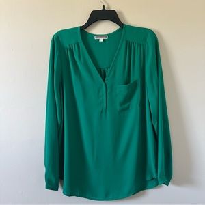 Pleione green long sleeve blouse